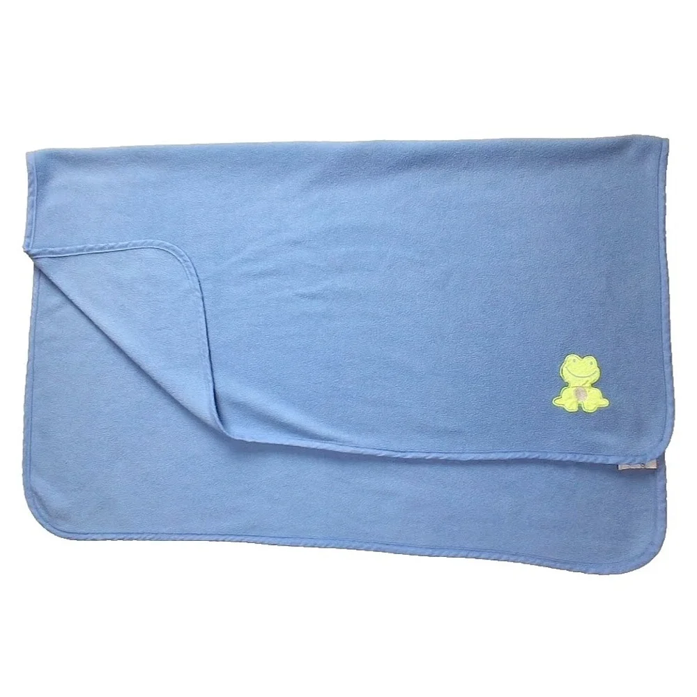 Old Navy Blue Fleece Frog Baby Blanket Thin Soft Lovey 2006 Security 30x40‎ htf